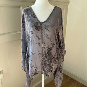 4 love and liberty johnny was velvet burn out kimono Gray One XS